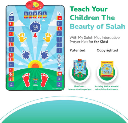My Salah Mat (Original) – Blue Muslim Prayer Mat for Learning Salah, Surahs, Wudu & Duas