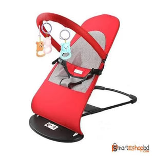 3-Height Adjust Baby Rocking Chair Foldable Baby Swing with Toys Portable Newborn Bed for 0-12 Months Baby Bouncer Seat